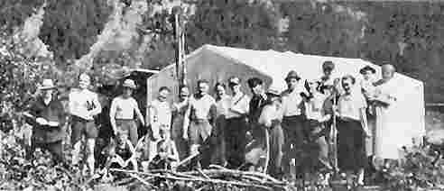 Die ersten Siedler bei Rodungsarbeiten am Farchanter Gröben - 1938